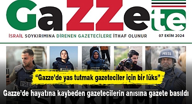 Gazze'de hayatına kaybeden gazetecilerin anısına gazete basıldı