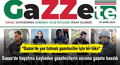 Gazze'de hayatına kaybeden gazetecilerin anısına gazete basıldı