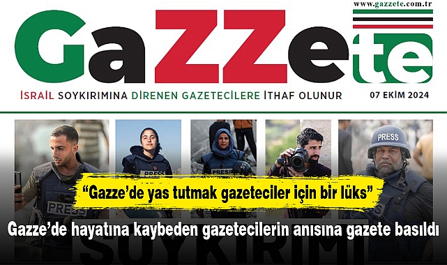 Gazze'de hayatına kaybeden gazetecilerin anısına gazete basıldı