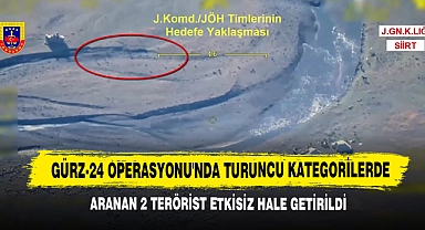 Gürz-24 Operasyonu'nda Turuncu Kategorilerde Aranan 2 Terörist Etkisiz Hale Getirildi