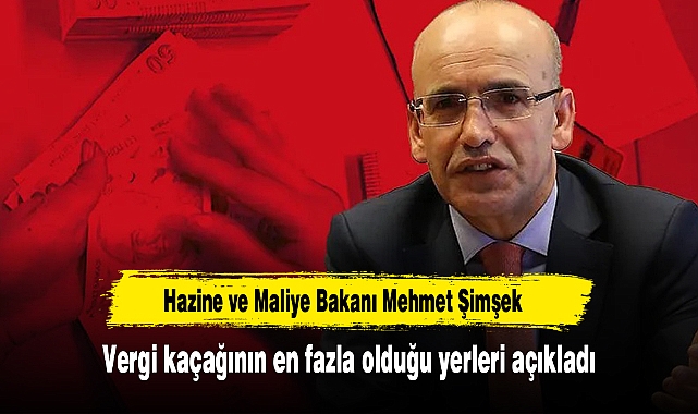 Hazine ve Maliye Bakanı Mehmet Şimşek vergi kaçağının en fazla olduğu yerleri açıkladı