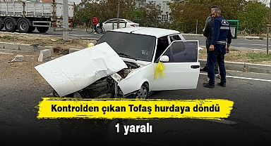 Kontrolden çıkan Tofaş hurdaya döndü: 1 yaralı