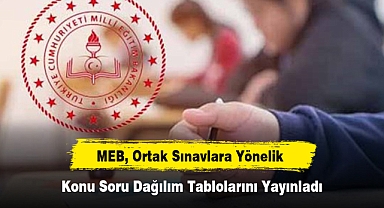 MEB, Ortak Sınavlara Yönelik Konu Soru Dağılım Tablolarını Yayınladı