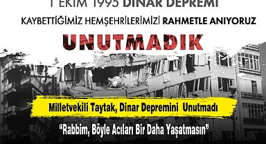 Milletvekili Taytak, Dinar Depremini Unutmadı