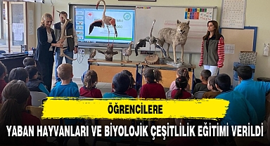 ÖĞRENCİLERE, YABAN HAYVANLARI VE BİYOLOJİK ÇEŞİTLİLİK EĞİTİMİ VERİLDİ