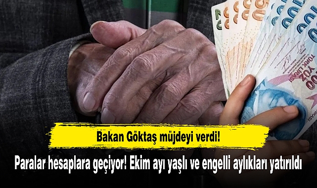 Paralar hesaplara geçiyor! Bakan Göktaş: Ekim ayı yaşlı ve engelli aylıkları yatırıldı
