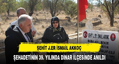 ŞEHİT J.ER İSMAİL AKKOÇ ŞEHADETİNİN 39. YILINDA DİNAR İLÇESİNDE ANILDI