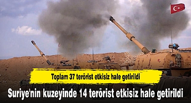 Suriye'nin kuzeyinde 14 terörist etkisiz hale getirildi
