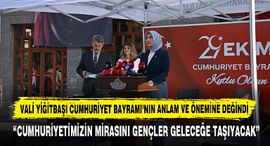 Vali Yiğitbaşı “Cumhuriyetimizin Mirasını Gençler Geleceğe Taşıyacak”