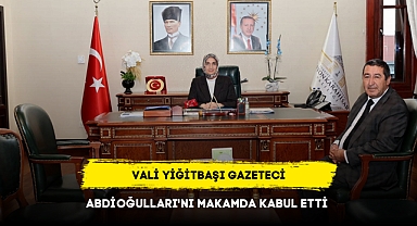 VALİ YİĞİTBAŞI GAZETECİ ABDİOĞULLARI'NI MAKAMDA KABUL ETTİ
