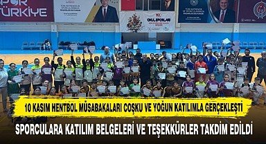 10 Kasım Hentbol Müsabakaları Coşku ve Yoğun Katılımla Gerçekleşti