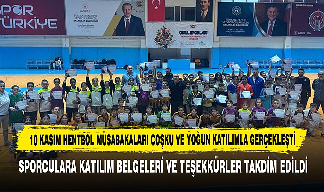 10 Kasım Hentbol Müsabakaları Coşku ve Yoğun Katılımla Gerçekleşti