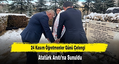 24 Kasım Öğretmenler Günü Çelengi Atatürk Anıtı’na Sunuldu