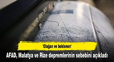 AFAD, Malatya ve Rize depremlerinin sebebini açıkladı: 'Olağan ve beklenen'
