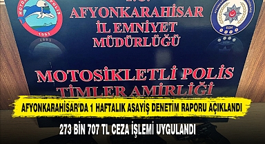 Afyonkarahisar’da 1 Haftalık Asayiş Denetim Raporu Açıklandı