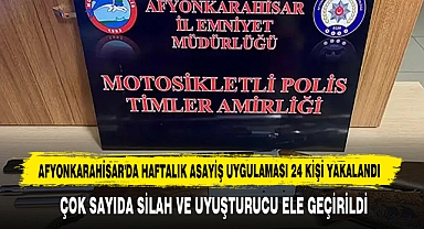 Afyonkarahisar'da Haftalık Asayiş Uygulaması 24 Kişi Yakalandı