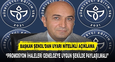 BAŞKAN ŞENOL’DAN UYARI NİTELİKLİ AÇIKLAMA