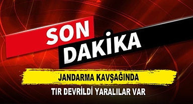 Jandarma Kavşağında Tır Devrildi Yaralılar var