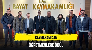 KAYMAKAM'DAN ÖĞRETMENLERE ÖDÜL