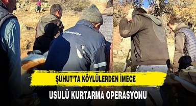 Şuhut'ta Köylülerden İmece Usulü Kurtarma Operasyonu