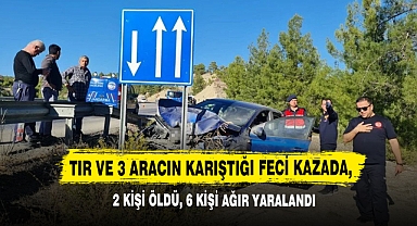 Tır Ve 3 Aracın Karıştığı Feci Kazada, 2 Kişi Öldü, 6 Kişi Ağır Yaralandı