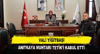 Vali Yiğitbaşı Anıtkaya Muhtarı Tetik’i Kabul Etti