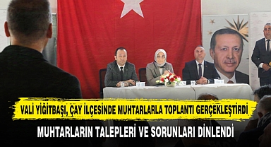 Vali Yiğitbaşı, Çay İlçesinde Muhtarlarla Toplantı Gerçekleştirdi
