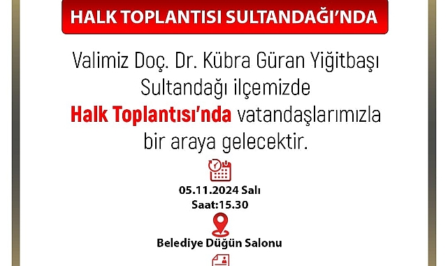 Vali Yiğitbaşı Çay ve Sultandağı’nda Halk Toplantısına Katılacak