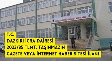 DAZKIRI İCRA DAİRESİ 2023/85 TLMT. TAŞINMAZIN GAZETE VEYA İNTERNET HABER SİTESİ İLANI