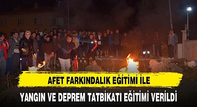 AFET FARKINDALIK EĞİTİMİ İLE YANGIN VE DEPREM TATBİKATI EĞİTİMİ VERİLDİ