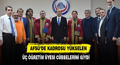 AFSÜ’de Kadrosu Yükselen Üç Öğretim Üyesi Cübbelerini Giydi