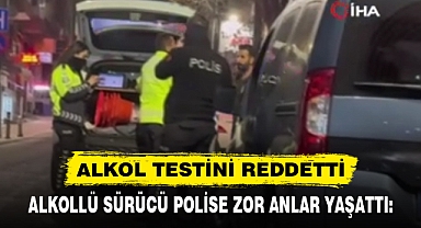 ALKOLLÜ SÜRÜCÜ POLİSE ZOR ANLAR YAŞATTI:
