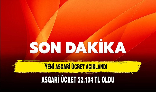 Asgari Ücret  22.104 TL Oldu