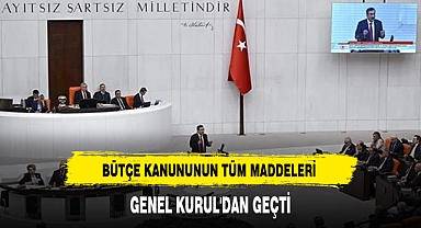 BÜTÇE KANUNUNUN TÜM MADDELERİ GENEL KURUL'DAN GEÇTİ