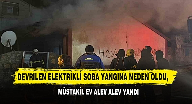 Devrilen Elektrikli Soba Yangına Neden Oldu, Müstakil Ev Alev Alev Yandı