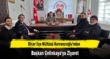 Dinar İlçe Müftüsü Kervancıoğlu’ndan, Başkan Çetinkaya’ya Ziyaret