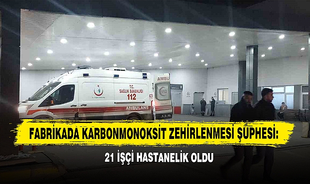 Fabrikada Karbonmonoksit Zehirlenmesi Şüphesi, 21 İşçi Hastanelik Oldu