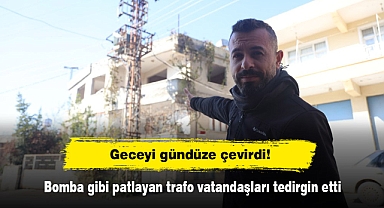 Geceyi gündüze çevirdi! Bomba gibi patlayan trafo vatandaşları tedirgin etti