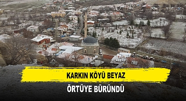 Karkın Köyü Beyaz Örtüye Büründü