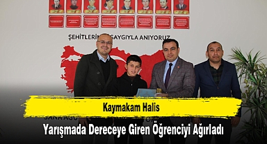Kaymakam Halis, Yarışmada Dereceye Giren Öğrenciyi Ağırladı