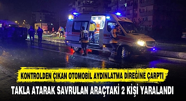 KONTROLDEN ÇIKAN OTOMOBİL AYDINLATMA DİREĞİNE ÇARPTI