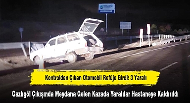 Kontrolden Çıkan Otomobil Refüje Girdi: 3 Yaralı