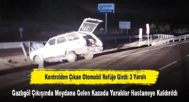 Kontrolden Çıkan Otomobil Refüje Girdi: 3 Yaralı