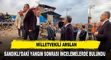 Milletvekili Arslan Sandıklı'daki Yangın Sonrası İncelemelerde Bulundu