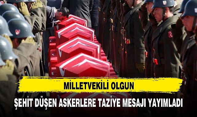 MİLLETVEKİLİ OLGUN ŞEHİT DÜŞEN ASKERLERE TAZİYE MESAJI YAYIMLADI