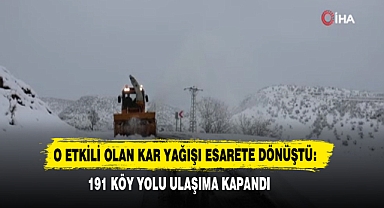 O Etkili Olan Kar Yağışı Esarete Dönüştü: 191 Köy Yolu Ulaşıma Kapandı