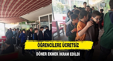 Öğrencilere Ücretsiz Döner Ekmek İkram Edildi