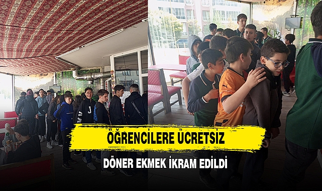 Öğrencilere Ücretsiz Döner Ekmek İkram Edildi