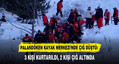 PALANDÖKEN KAYAK MERKEZİ'NDE ÇIĞ DÜŞTÜ: