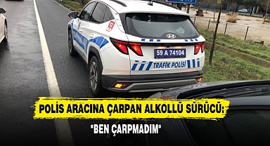 Polis Aracına Çarpan Alkollü Sürücü: